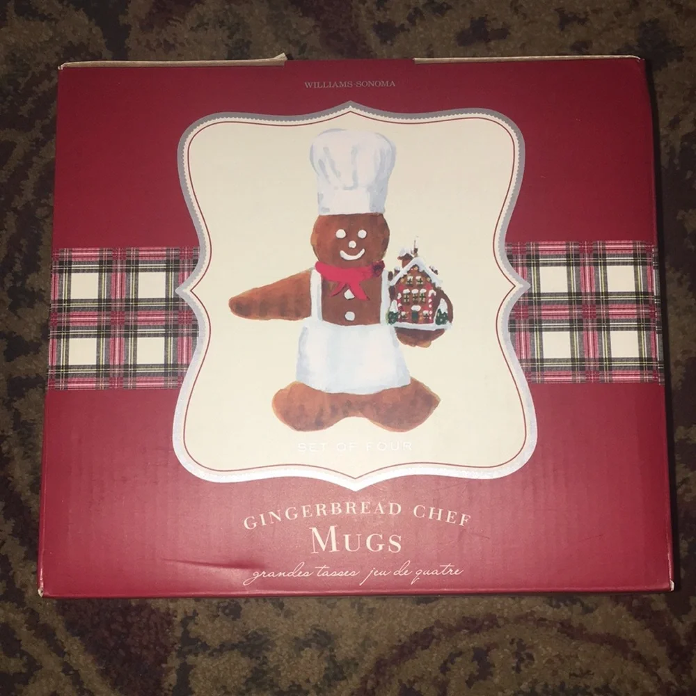 Williams Sonoma Gingerbread Mugs Set